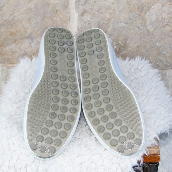 Ecco Pale Blue Low Bootie Size Zip Suede Leather Boot Sneaker Size 10 - Picture 9 of 12